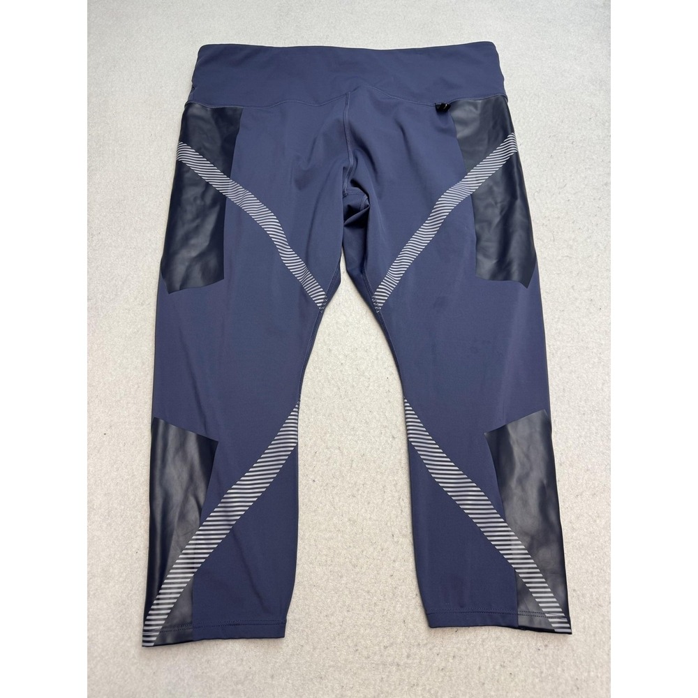 Athleta Allyson Felix Leggings Womens 3X Blue Capri Reflective Running Yoga